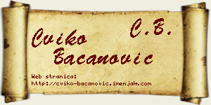 Cviko Bacanović vizit kartica